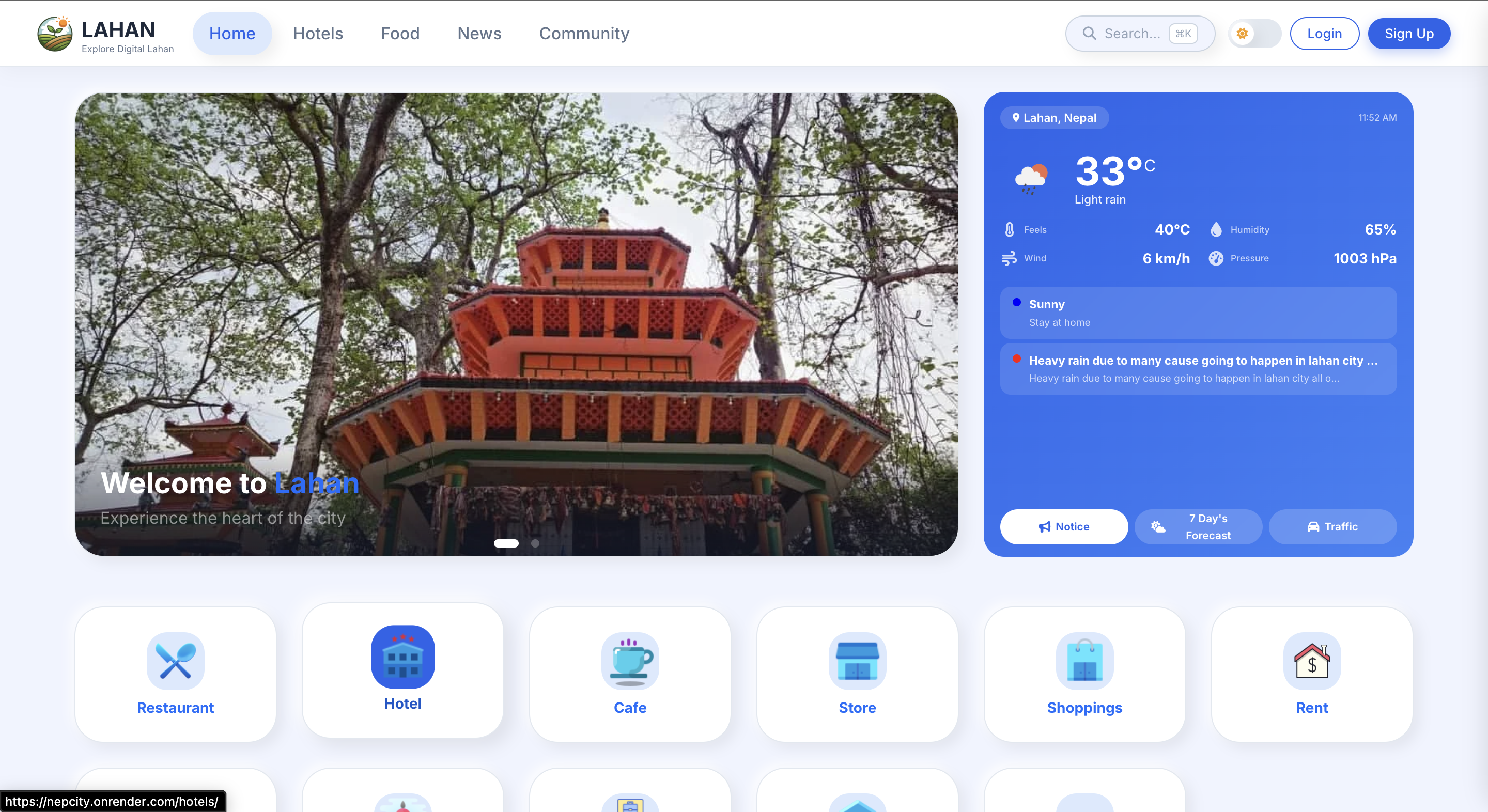 Lahan digital city ecosystem interface
